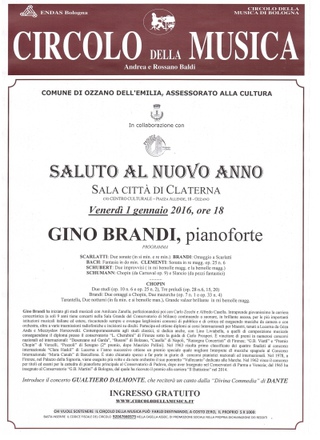 la locandina del Concerto del 1 gennaio ad Ozzano Emilia